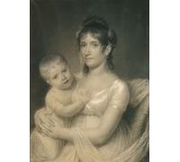 PMEFGJDPE Famous Print Artwork Premium Artwork Mrs.Daniel Strobel Jr. and Her Son George by John Vanderlyn Modern Canvas for Home Decor 60x90cm
