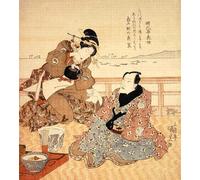 PMEFGJDPE Famous Print Artwork Premium Artwork Onoe Kikugoro Iii Taking Tea At Shinagawa by Utagawa Kunisada Modern Canvas for Home Decor 60x90cm