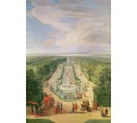 PMEFGJDPE Famous Print Artwork Premium Artwork Perspective View of the Grove From the Galerie Des Antiques At Versailles by Jean Baptiste Modern Canvas for Home Decor 60x90cm