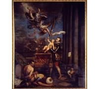 PMEFGJDPE Famous Print Artwork Premium Artwork Philip Ii After the of Lepante Offered to Heaven Don Ferdinand by Tiziano Vecelli Modern Canvas for Home Decor 60x90cm