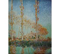 PMEFGJDPE Famous Print Artwork Premium Artwork Poplars by Claude Monet Modern Canvas for Home Decor 60x90cm