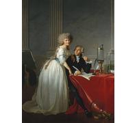 PMEFGJDPE Famous Print Artwork Premium Artwork Portrait of French Chemist Antoine Laurent Lavoisier with Wife by Jacques Louis David Modern Canvas for Home Decor 60x90cm