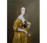 PMEFGJDPE Famous Print Artwork Premium Artwork Portrait of Mary Villiers Lady Herbert of Shurland by Anthony Van Dyck Modern Canvas for Home Decor 60x90cm