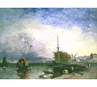 PMEFGJDPE Famous Print Artwork Premium Artwork Recollections of Bristol Harbour by Baker Pyne Modern Canvas for Home Decor 60x90cm