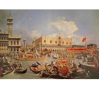 PMEFGJDPE Famous Print Artwork Premium Artwork Return of the Bucintoro on Ascension Day by Antonio Canal Modern Canvas for Home Decor 60x90cm