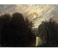 PMEFGJDPE Famous Print Artwork Premium Artwork River Landscape in the Rosental Near Leipzig by Karl Gustav Carus Modern Canvas for Home Decor 60x90cm
