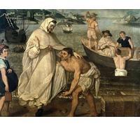 PMEFGJDPE Famous Print Artwork Premium Artwork Saint Peter Nolasque Embarks to Free Christian Captives Held Hostage by Francisco Pacheco Modern Canvas for Home Decor 60x90cm