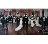 PMEFGJDPE Famous Print Artwork Premium Artwork Soiree At the Hotel Caillebotte on Rue Monceau in by Jean Beraud Modern Canvas for Home Decor 60x90cm