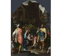 PMEFGJDPE Famous Print Artwork Premium Artwork the Adoration of the Kings by Bartholomaeus Spranger Modern Canvas for Home Decor 60x90cm