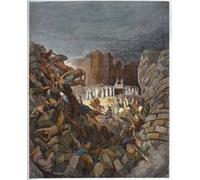 PMEFGJDPE Famous Print Artwork Premium Artwork the Fall of the Walls of Jericho by Gustave Dore Modern Canvas for Home Decor 60x90cm