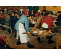PMEFGJDPE Famous Print Artwork Premium Artwork the Honeymoon Detail Plates on a Tray by Pieter the Elder Brueghel Modern Canvas for Home Decor 60x90cm