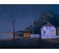 PMEFGJDPE Famous Print Artwork Premium Artwork the Mansion and the Smallholder by Harald Oscar Sohlberg Modern Canvas for Home Decor 60x90cm