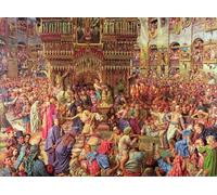 PMEFGJDPE Famous Print Artwork Premium Artwork the Miracle of the Sacred Fire Church of the Holy Sepulchre in Jerusalem by William Holman Hunt Modern Canvas for Home Decor 60x90cm