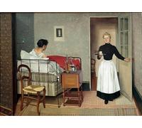 PMEFGJDPE Famous Print Artwork Premium Artwork The patient. by Felix Edouard Vallotton Modern Canvas for Home Decor 60x90cm