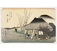 PMEFGJDPE Famous Print Artwork Premium Artwork the Teahouse At Mariko by Utagawa Hiroshige Modern Canvas for Home Decor 60x90cm