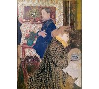 PMEFGJDPE Famous Print Artwork Premium Artwork Vallotton and Misia in the Dining Room At Rue Saint Florentin by Edouard Vuillard Modern Canvas for Home Decor 60x90cm