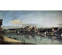 PMEFGJDPE Famous Print Artwork Premium Artwork View of Pirna From the Right Bank of the Elbe by Bernardo Bellotto Modern Canvas for Home Decor 60x90cm
