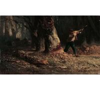 PMEFGJDPE Famous Print Artwork Premium Artwork Woodcutter in the Forest by Jean Francois Millets Modern Canvas for Home Decor 60x90cm
