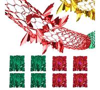 PMELCXD Christmas Ceiling Decorations, 16 Pcs, 9ft Foil Garland, PET Material, Runner Shape, Red and Green