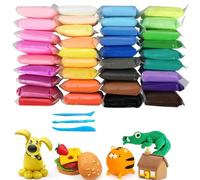PMELCXD High Quality Modelling Clay Set - 36 Colours of Plasticine, Including Pongo and DAS, for Kids and Adults - Air Dry Clay for Arts