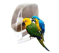PMELCXD Plastic Parrot Feeding Cups, Plastic Bird Cage Cups, Bird Cage Feeder, Birds Food Dish Parrot Feeders Water Cage Bowls for Pet Outdoor Parrot Macaw Small Animals (White)