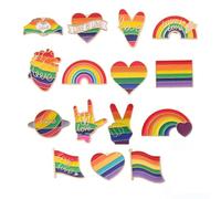 PMELCXD Pride Pin Pride Badges,15 Pcs Rainbow Lapel Pins - Fashionable Pride Brooches For Stylish Decorative Touches On Sweaters, Scarves, Backpacks And Rainbow Theme Parties