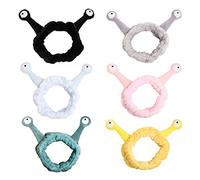 PMFACE Women Girls Wash Face Plush Headband Funny Cartoon Snail Eyes Elastic Hair Band Makeup Styling Turban Bandana