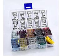 PMFC 100pcs Medium Car Fuses 2A 3A 5A 7. 10A 15A 20A 25A 30A 40A + Clip Amp with Plastic Box Assortment Auto Blade Fuse SUV