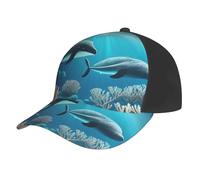 PMHMER Whales Under The Sea Baseball Cap, Fashionable Curved Brim Baseball Cap, Suitable for Daily Outdoor Running, Leisure, Etc. Adjustable. Black, Black, One Size