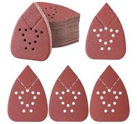 PMIQSA 100 Pieces Mouse Sander Pads 12 Holes Sanding Pads Hook and Loop Sander Sheets 40/80/120/240/400 Grits Sandpaper for Black and Decker Detail palm Sander Pads