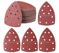 PMIQSA 100PCS Sanding Pads Mouse Sander Pads 11 Hole Sanding Sheets Hook 40/80/120/240/400 Grits Sandpaper Sheets for Multitool Detail Sander Paper