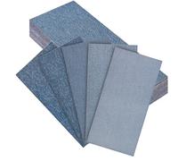 PMIQSA 25 Pcs Net sandpaper strips 115x230mm Mesh Ceramic Sanding Sheets, Grit 60/80/120/180/240 Hook and Loop Dust Free Sanding Pads, for Orbital Sander, Hand Sanding Block, Wood Surface Preparation
