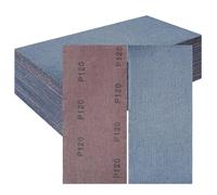 PMIQSA 25 Pcs Net sandpaper strips 80x230mm Mesh Ceramic Sanding Sheets, Grit 120 Hook and Loop Dust Free Sanding Pads, for Orbital Sander, Hand Sanding Block, Wood Metal Surface Preparation
