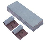 PMIQSA 25 Pcs Net sandpaper strips 80x230mm Mesh Ceramic Sanding Sheets, Grit 240 Hook and Loop Dust Free Sanding Pads, for Orbital Sander, Hand Sanding Block, Wood Metal Surface Preparation