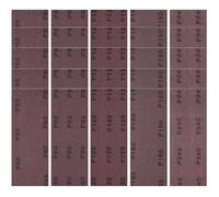 PMIQSA 25 Pcs Net sandpaper strips 80x230mm Mesh Ceramic Sanding Sheets, Grit 60/80/120/180/240 Hook and Loop Dust Free Sanding Pads, for Orbital Sander, Hand Sanding Block, Wood Surface Preparation