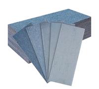 PMIQSA 25 Pcs Net sandpaper strips 80x230mm Mesh Ceramic Sanding Sheets, Grit 60/80/120/180/240 Hook and Loop Dust Free Sanding Pads, for Orbital Sander, Hand Sanding Block, Wood Surface Preparation