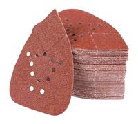 PMIQSA 70 Pieces 40 Grits Mouse Sander Paper 12 Holes Sanding Pads Hook and Loop Sander Sheets 93x135mm Sandpaper for Black and Decker Detail palm Sander Pads