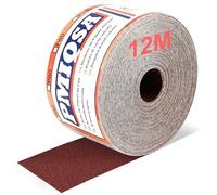 PMIQSA 70mm x 12M Sandpaper Roll 180 Grit, Hook & Loop Aluminum Oxide Sandpaper for Automotive, Woodworking Color Sanding, Finishing Metal