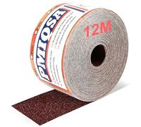 PMIQSA 70mm x 12M Sandpaper Roll 60 Grit, Hook & Loop Aluminum Oxide Sandpaper for Automotive, Woodworking Color Sanding, Finishing Metal