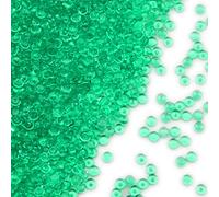 PMLAND 3500 Mini Flat Acrylic Beads - 6mm Green Pebbles and Beads for Vase Fillers, Brush Holder, Table Dispersal, Wedding Decorations and Craft Projects