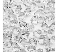 PMLAND Clear Acrylic Ice Rocks Crystals Gems - 1 Inch Length 3 lbs Bulk Bag for Vase Filler Table Scatter Party Wedding Arts Crafts Decoration Display Idea