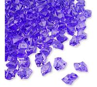 PMLAND Clear Fake Ice Rocks - 550 Pcs Large Purple Acrylic Gems Crushed Plastic Diamonds, 3 Lbs / 2.25 Quarts Bulk Vase Filler for Centerpieces Wedding Theme Décor Aquarium Table Scatter