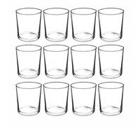PMLAND Clear Glass Votive Candle Tealight Holders - Bulk Pack of 12