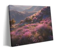 PMLBAOUS Abstract Flower Canvas Wall Art, Wild Flower Nature Landscape Painting on Textured Canvas Prints Picture Poster for Living Room Bedroom Home Wall Decoration Artwork Frame 12x18inch(30x45cm)