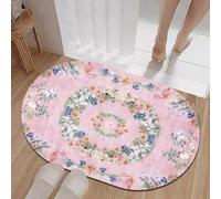 Pmnadfdag Oval Rugs Living Room 60 x 90 cm Area Rugs for Bedroom Soft Short Pile,Non Slip Rug Washable Dining Room Retro Small Floral Pink
