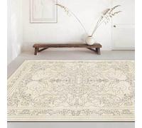 Pmnadfdag Rugs Living Room 120 x 180 cm Soft Short Pile Area Rug,for Home Decor Office Easy Care Ethnic Beige Pattern
