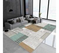 Pmnadfdag Rugs Living Room 140 x 200 cm Area Rugs for Bedroom Soft Short Pile Area Rugs,for Study Room,Indoor Living Space Modern geometric lines black blue