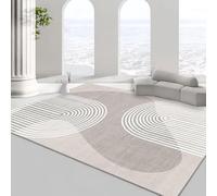 Pmnadfdag Rugs Living Room 140 x 200 cm Area Rugs for Bedroom Soft Short Pile Area Rugs,for Study Room,Indoor Living Space Modern lines white gray