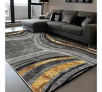 Pmnadfdag Rugs Living Room 160 x 200 cm Area Rugs for Bedroom Washable Rug Non Slip Short Pile Carpet for Bedroom,Dining Room Abstract ink Style Gray Stitching