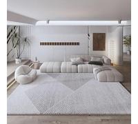 Pmnadfdag Rugs Living Room Large 200 x 250 cm Non Slip Soft Short Pile Carpet,for Room,Dining Room Modern Geometric Patchwork Grey